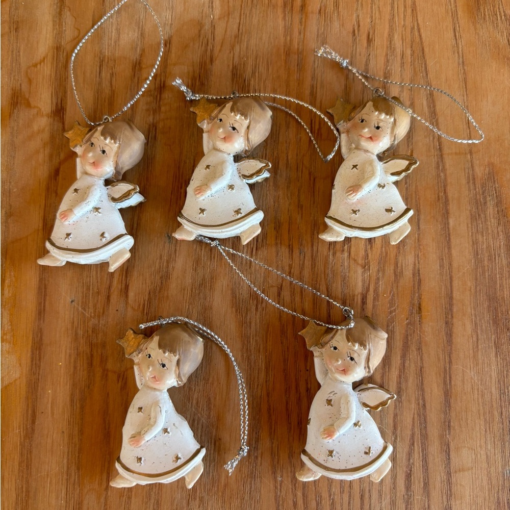 VTG Homco Christmas Ornaments Set of 5 Angels